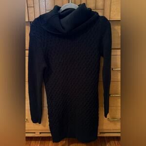 VENUS Women’s SM Black Cowl Neck Sweater Dress Knit Chunky Cozy Warm Winter